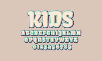 Editable text effect kids title style vector