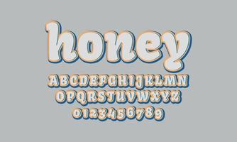 Editable text effect honey title style vector