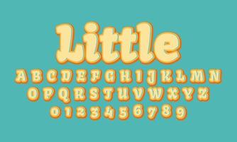 Editable text effect little title style vector