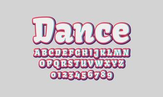 Editable text effect dance title style vector