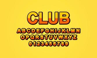 Editable text effect club title style vector