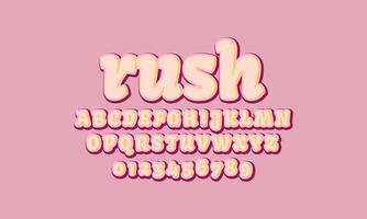 Editable text effect rush title style vector