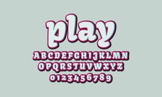 Editable text effect play title style vector