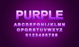 Editable text effect purple title style vector