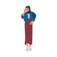 ilustración de mujer hijab vector