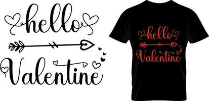 hola san valentín, diseño de camiseta de san valentín vector