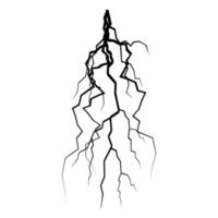 branching lightning drawing  isolated white background vector