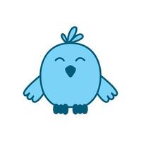 animal little bird or cheeper or nestling or poult  cute cartoon logo icon illustration vector