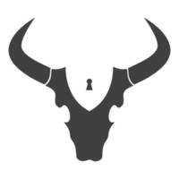 cráneo de vaca con diseño de logotipo de escudo símbolo gráfico vectorial icono signo ilustración idea creativa vector