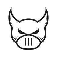 bull monster with horn and mask logo symbol icon vector graphic design illustration idea creative