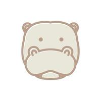 cute rhino or hippo head line logo icon vector graphic design