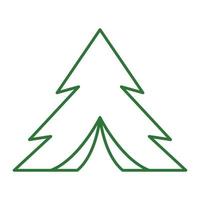 Pino de árbol verde de línea con diseño de logotipo de tienda de campaña símbolo gráfico vectorial icono signo ilustración idea creativa vector