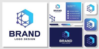 Hexagon Digital Technology Network Arrow Forward Data Modern Logo Design with Business Card Template vector