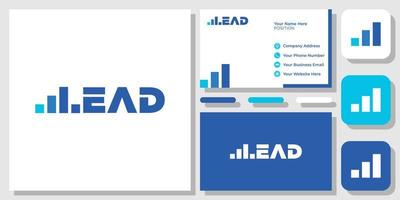 Lead Career Growth Graph Success Leader Education Up Arrow Logo Design with Business Card Template vector