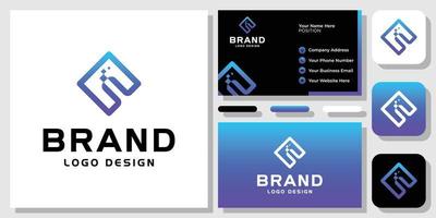 solución cuadrada tecnología caja digital consultoría idea diseño de logotipo azul con plantilla de tarjeta de visita vector