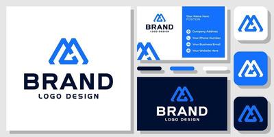 Initials Letter MC CM Monogram Geometric Mountain Icon Modern Logo Design with Business Card Template vector