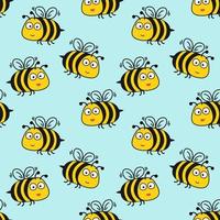 bee seamless pattern background vector illustration
