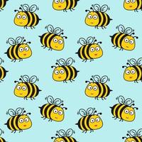 bee seamless pattern background vector illustration