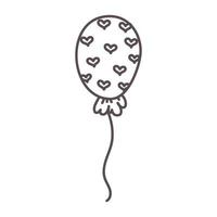 doodle baloon. Decorative party element.  Vector design concept for Valentines Day