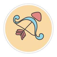 arrow and bow doodle icon vector