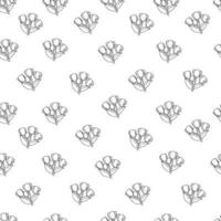 seamless pattern with outline Bouquet flowers of tulips. doodle spring texture, background. Floral pattern. Pretty flowers on white background. Printing with small flowers. vector