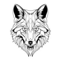 Print of line art wolf vector