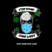 Print of stay home and save lives illustration design vector