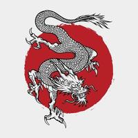 Japanese fantasy dragon vector