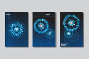 cover of the blue gradient technology covet set design the blue gradient technology covet set design vector