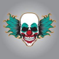 Print of the evil skull clown illustration vector