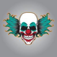 Print of the evil skull clown illustration vector