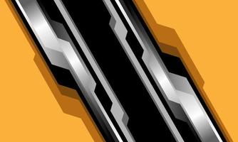 Abstract yellow silver black cyber circuit slash dynamic with blank space design modern luxury futuristic technology background vector