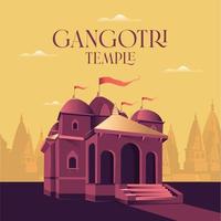 Gangotri Temple the origin of the River Ganges and seat of the goddess Ganga vector