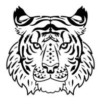 cabeza de tigre estilizada signo del zodiaco chino. vector