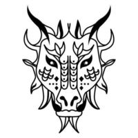 signo del zodiaco chino de cabeza de dragón estilizado. vector