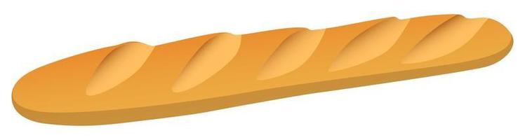 Realistic freshly baked baguette bread on white background - Vector