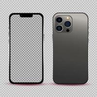 Black mobile phone mockup on white background - Vector