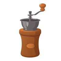 Realistic stylish manual coffee grinder isolated on white background - Vector