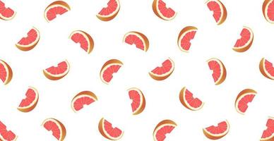 Panoramic pattern white background to grapefruit slices - Vector