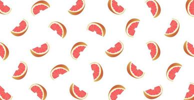 Panoramic pattern white background to grapefruit slices - Vector