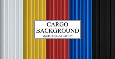 Set of 5 piece patterns background cargo containers of different colors - Vector