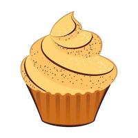 Realistic small cream cakes against white background - Vector