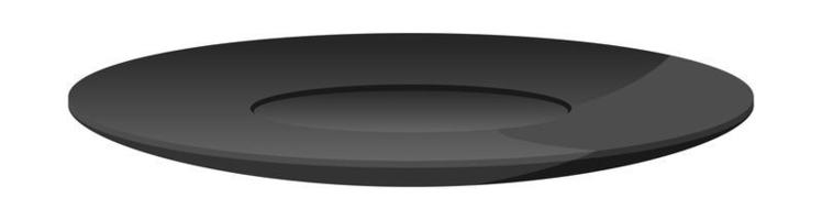 Realistic dark plate utensils on white background - Vector