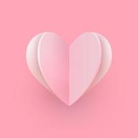 icono de corazón suavemente rosa sobre un fondo rosa - vector