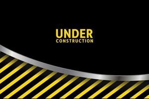 Clean Under construction background with police line and wave steel