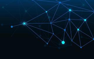 Blue line node connection network concept. Abstract data structure. Molecular science pattern for web. Light cybernetic effect with poly vector