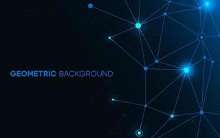 Geometric background with light element node. Business concept for network structure. Abstract vector wallpaper with mesh grid