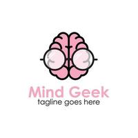 Mind Geek logo design template with glasses, simple and unique. perfect for business, mobile, app, icon, etc. vector
