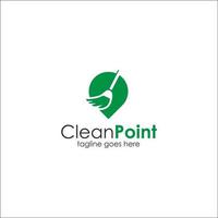 Clean Point logo design template with location icon, simple and unique. perfect for business, service, company, etc. vector