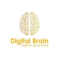 Logo Digital Brain with technology design template simple and minimalist. perfect for mobile, business, app, technology, etc. vector